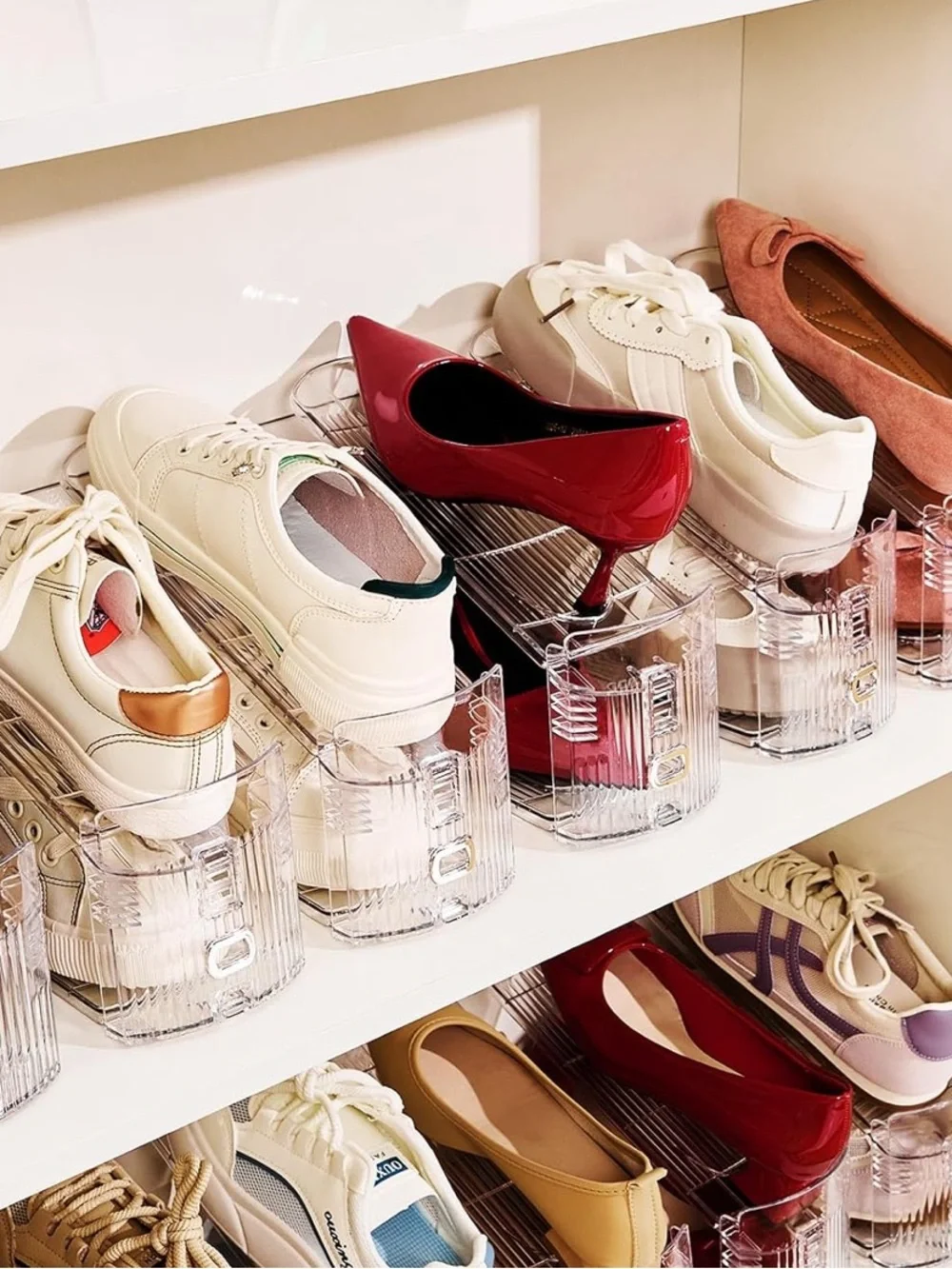 6 Set Clear Stackable Shoe Organizers